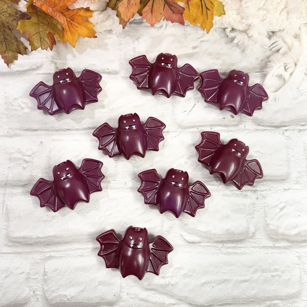 Vtg Purple Vampire Bat Halloween Blow Mold String Light Replacement Covers 8 Ct